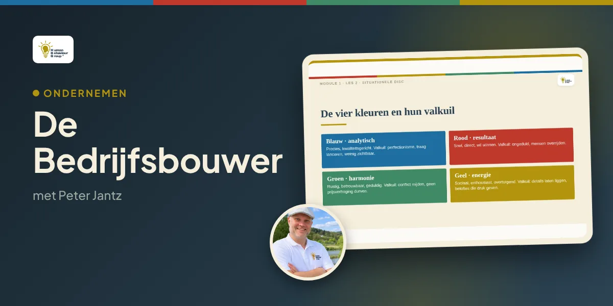 Kaartbeeld De Bedrijfsbouwer: een onderdeel uit de training met Peter Jantz