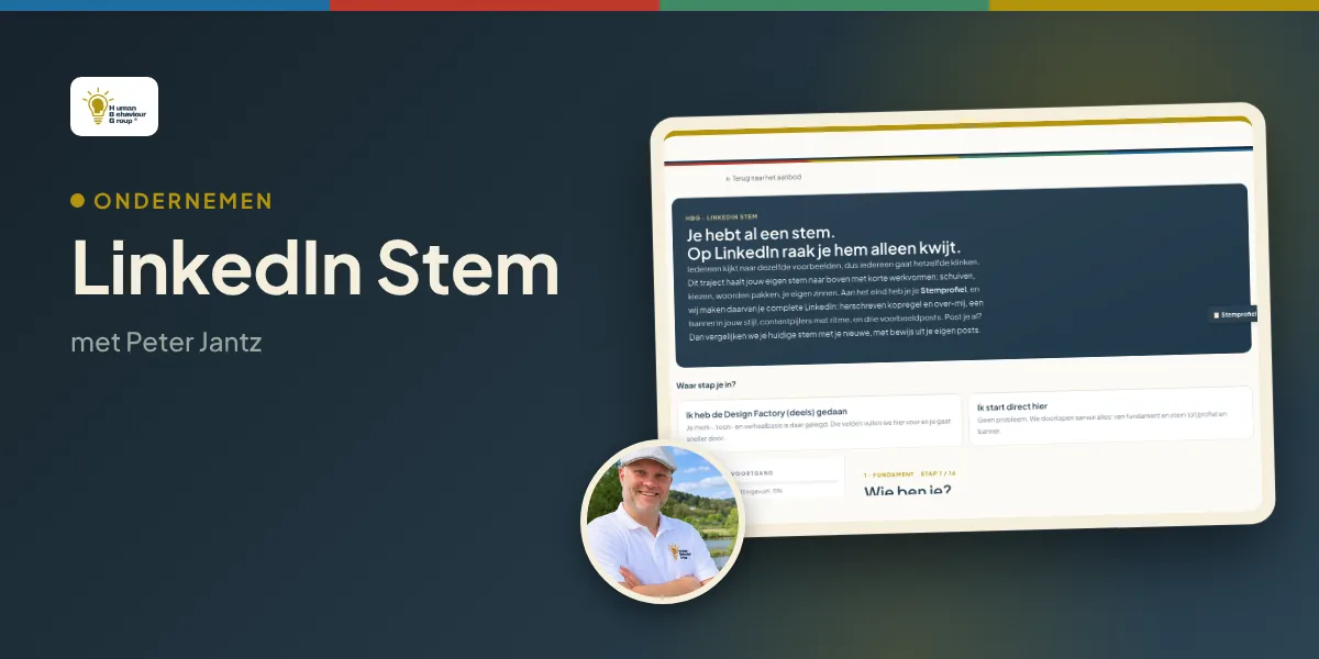 Kaartbeeld LinkedIn Stem: een onderdeel uit de training met Peter Jantz